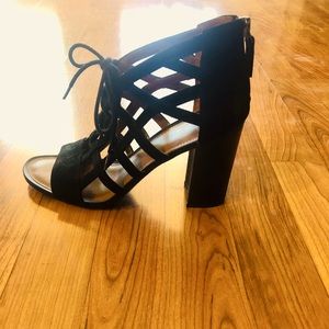 Franco Sarto stacked heel cage booties sandals, 8